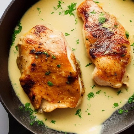 Indulgent creamy garlic parmesan chicken skillet on the grill