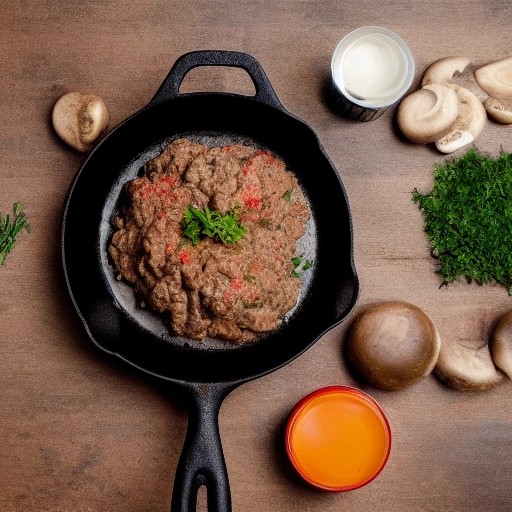 Creamy Mushroom Ground Beef Skillet fresh off the grill