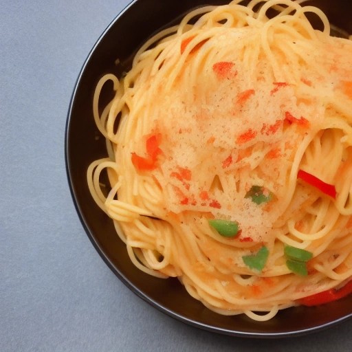 Budget garlic oil pasta served at an outdoor boondocking site.