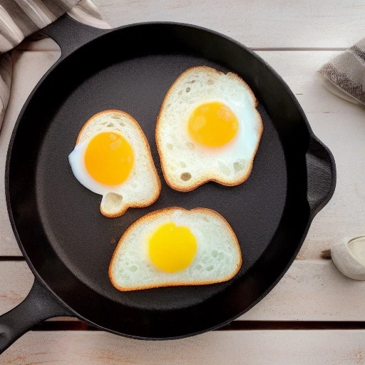 Simple 10-minute eggs and toast cooked in a campfire skillet.