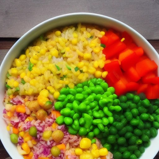 Fresh 10 minute veggie rice bowl served at an RV campsite.