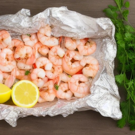 Succulent garlic butter shrimp cooked in a campfire foil packet.