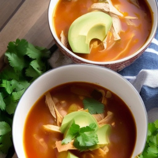 6-can chicken tortilla soup simmering in a camp pot.