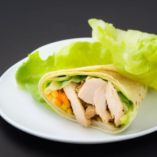 Crunchy toasted air fryer chicken wrap cut in half for lunch.