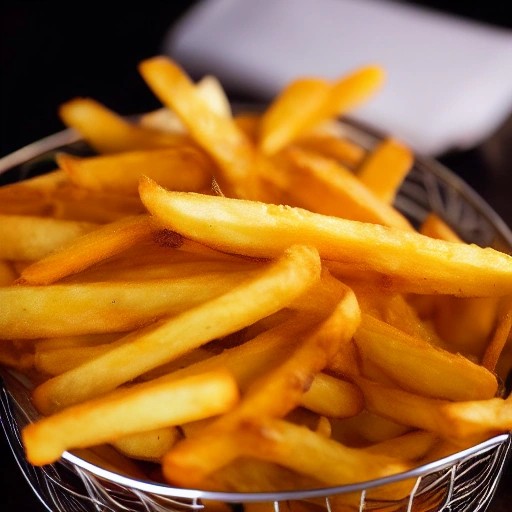 Crispy hand-cut homemade french fries cooked in an air fryer.