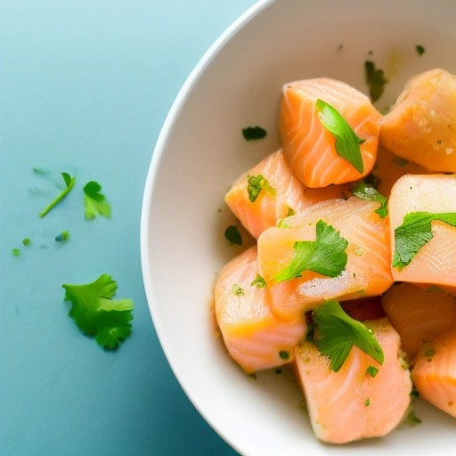 Garlic lemon salmon bites cooked fast in an RV air fryer.