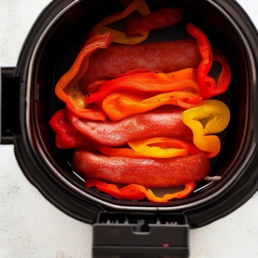 Easy RV Air Fryer Sausage and Peppers Meal