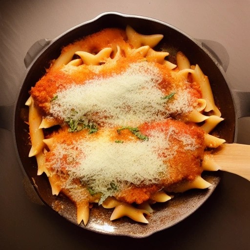 Fast chicken parmesan pasta skillet served warm in an RV dining nook