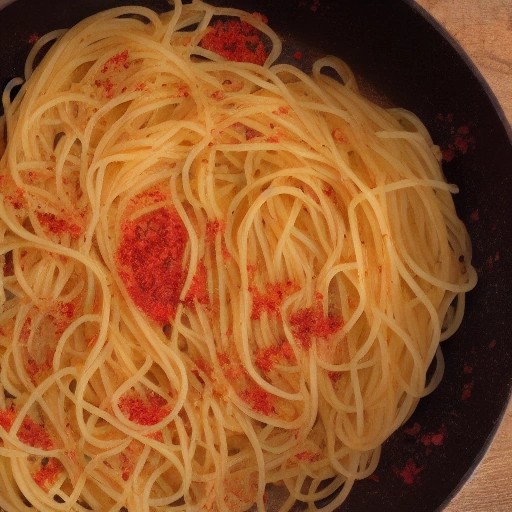 Garlic oil spaghetti pasta cooked in a compact pan for budget camper dining