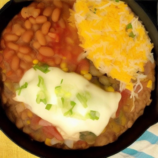 Tex-Mex chicken burrito skillet comfort meal cooked inside an RV