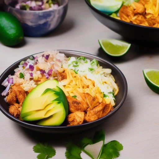 Tex-Mex chicken street taco bowl served quick in a camper van