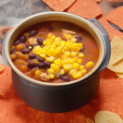 One pot Tex-Mex chicken taco soup prepared inside a motorhome