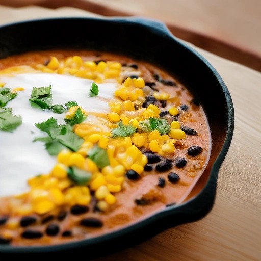 Tex-Mex creamy chicken enchilada skillet dinner cooked on an RV burner