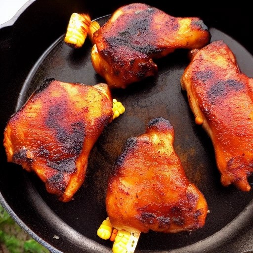 One Skillet BBQ Chicken and Corn Meal