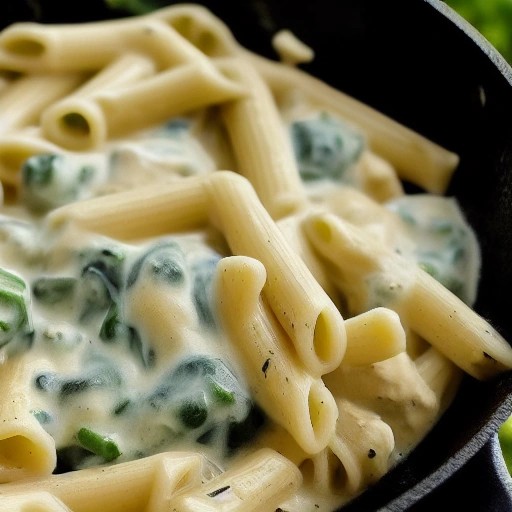 One Skillet Chicken and Spinach Alfredo