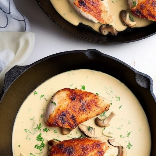 One Skillet Creamy Mushroom Chicken Recipe on the Grill