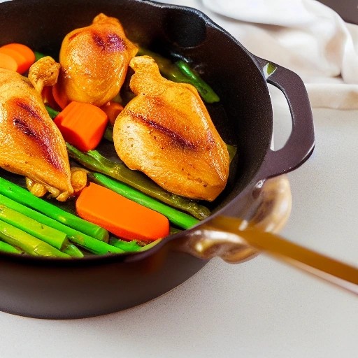 One Skillet Honey Mustard Chicken and Veggies on the Grill