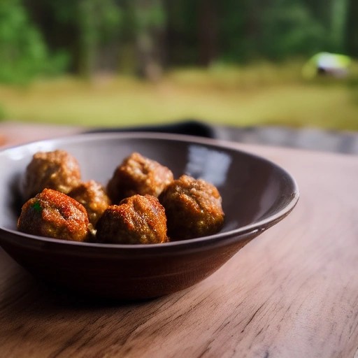 Quick air fryer RV meatballs coated in rich garlic sauce.