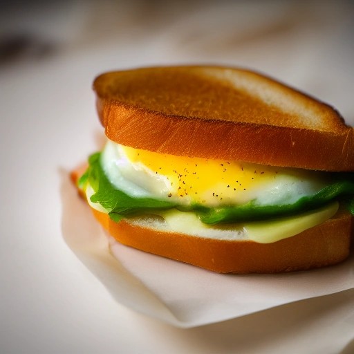 Quick grab-and-go egg sandwich prepared on an RV countertop.