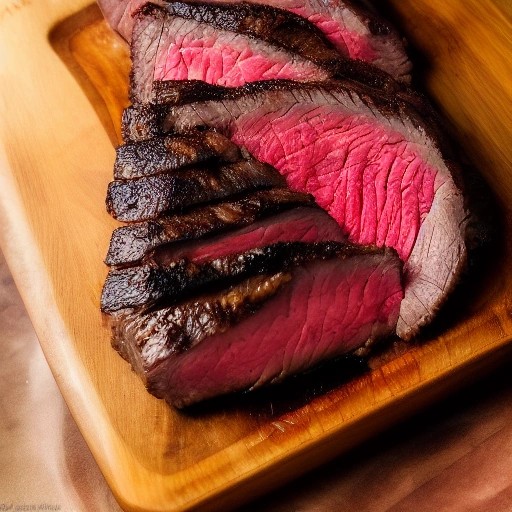 Juicy medium-rare beef steak cooked quickly in an air fryer.