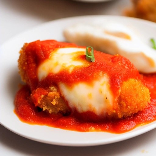 Crispy air fryer chicken parmesan topped with melted mozzarella.