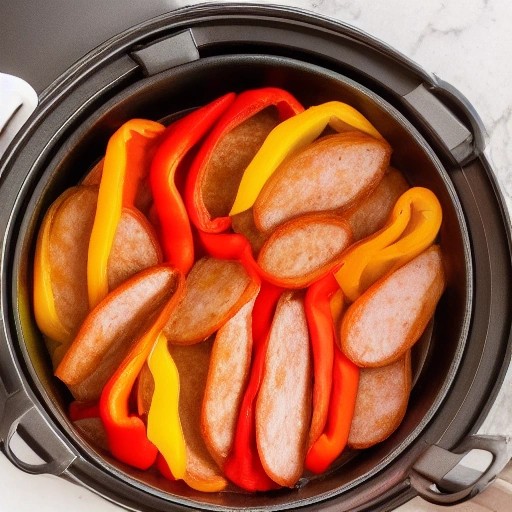 One-basket sausage and vegetable low carb camp dinner.