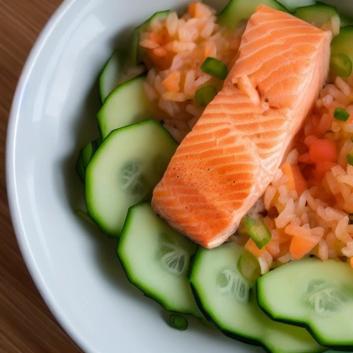 Simple 5-minute canned salmon rice bowl served outdoors.