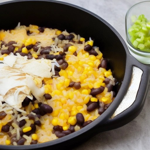 Tex-Mex chicken burrito rice skillet meal prepared on an RV burner
