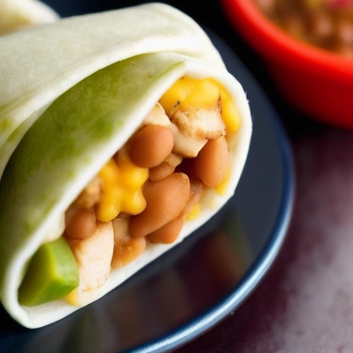 Tex-Mex chicken burrito wraps sliced for a quick camper van lunch