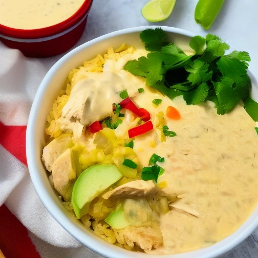 Tex-Mex chicken queso rice bowl prepared for quick camper dining