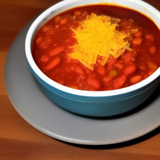 Hearty canned chili served over fluffy rice with cheese.