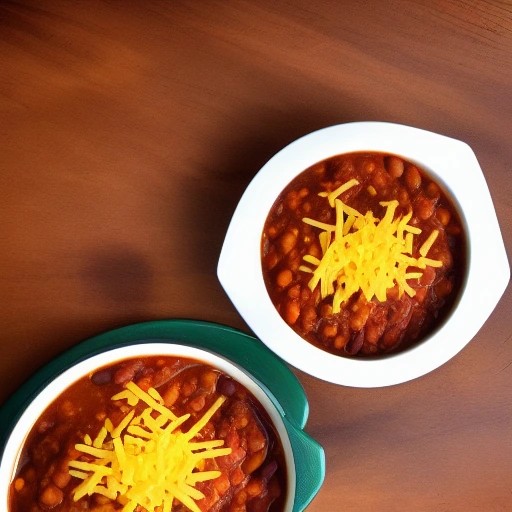 Hearty canned bean chili cooked in one pot on an RV budget