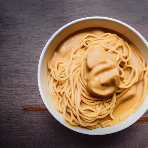 Quick peanut butter noodles in a campsite bowl.