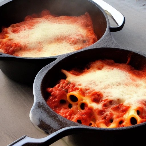 Campfire Dutch Oven Baked Ziti campsite dinner