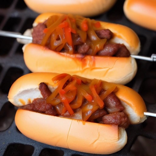 Campfire Loaded Chili Cheese Dogs on griddle