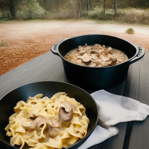 Easy Campfire Beef Stroganoff Dutch Oven Dinner