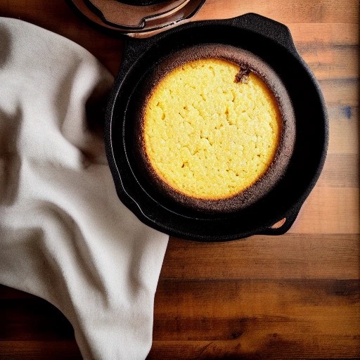 Easy Campfire Cornbread baked in Dutch oven