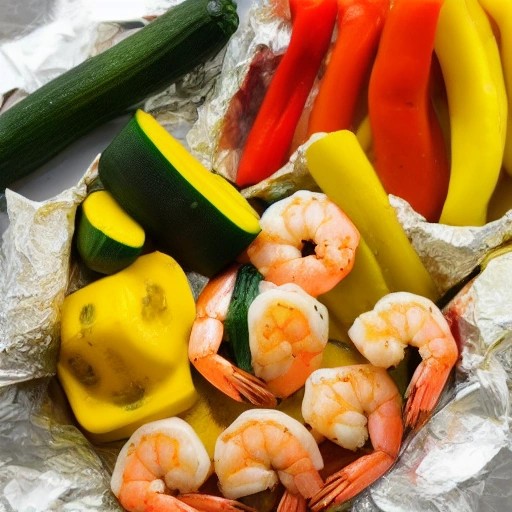Easy Campfire Garlic Shrimp and Vegetables Foil Packet