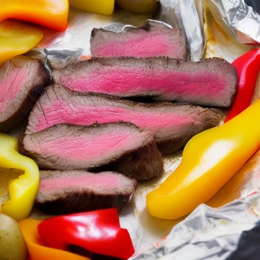 Easy Campfire Philly Cheesesteak Potato Packets over coals