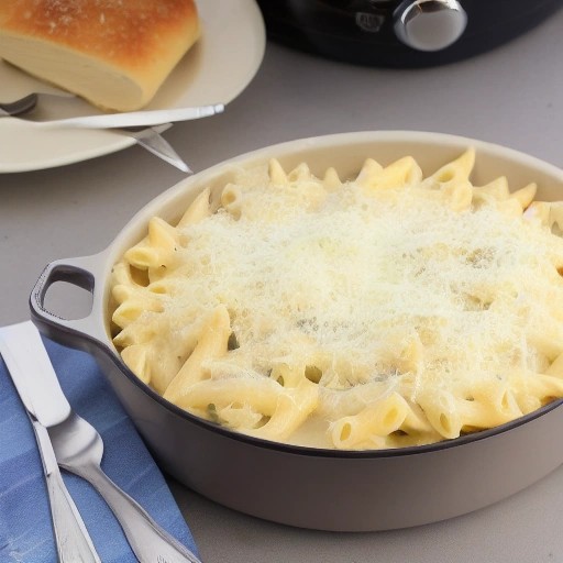 Creamy chicken alfredo bake prepared outdoors on a camp stove