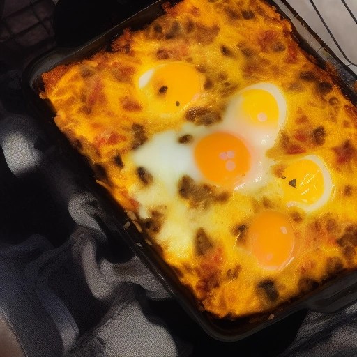 Zesty taco breakfast casserole cooked in a portable stovetop oven