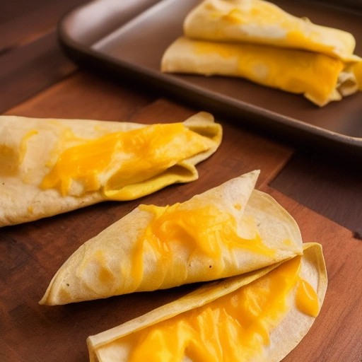 Fresh griddle breakfast egg and cheese wraps cooked at an outdoor campsite