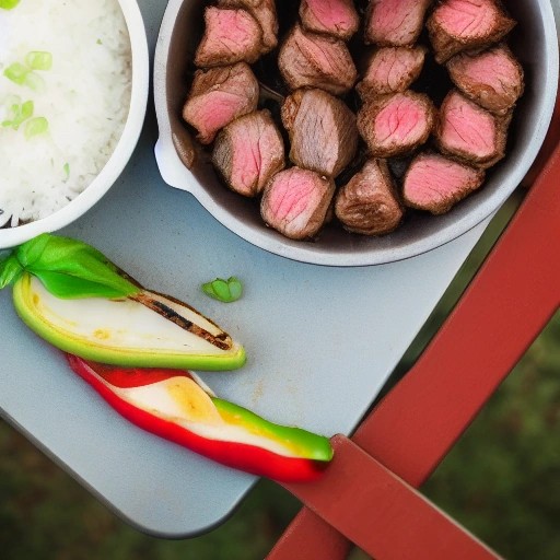 High Protein RV Steak and Rice Skillet Dinner