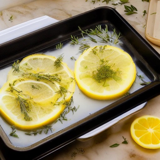Light and flaky lemon garlic cod baked in an Omnia stove oven