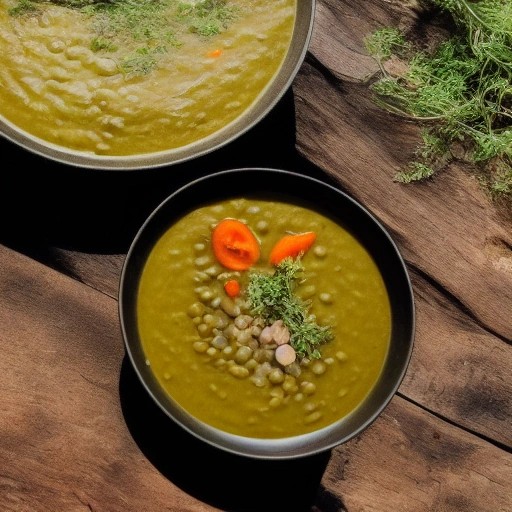 Nourishing brown lentil soup served in a ceramic bowl.