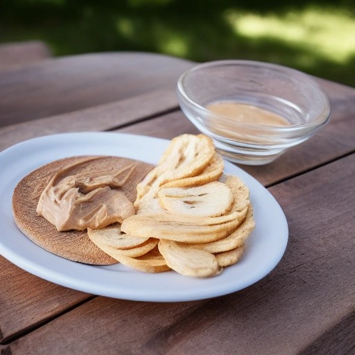 Quick peanut butter toast snack served at the campsite.